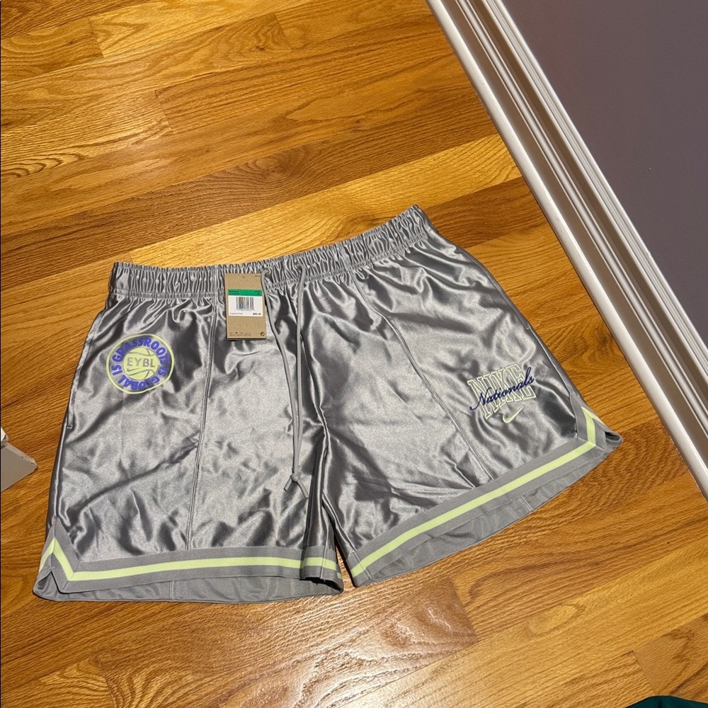 Nike Gray Shorts with Green Details